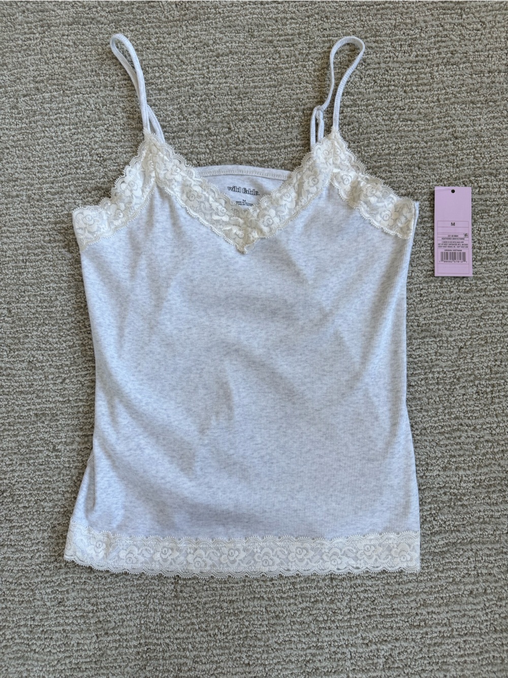 Lace Trim Cami Coquette Soft Girl Tank